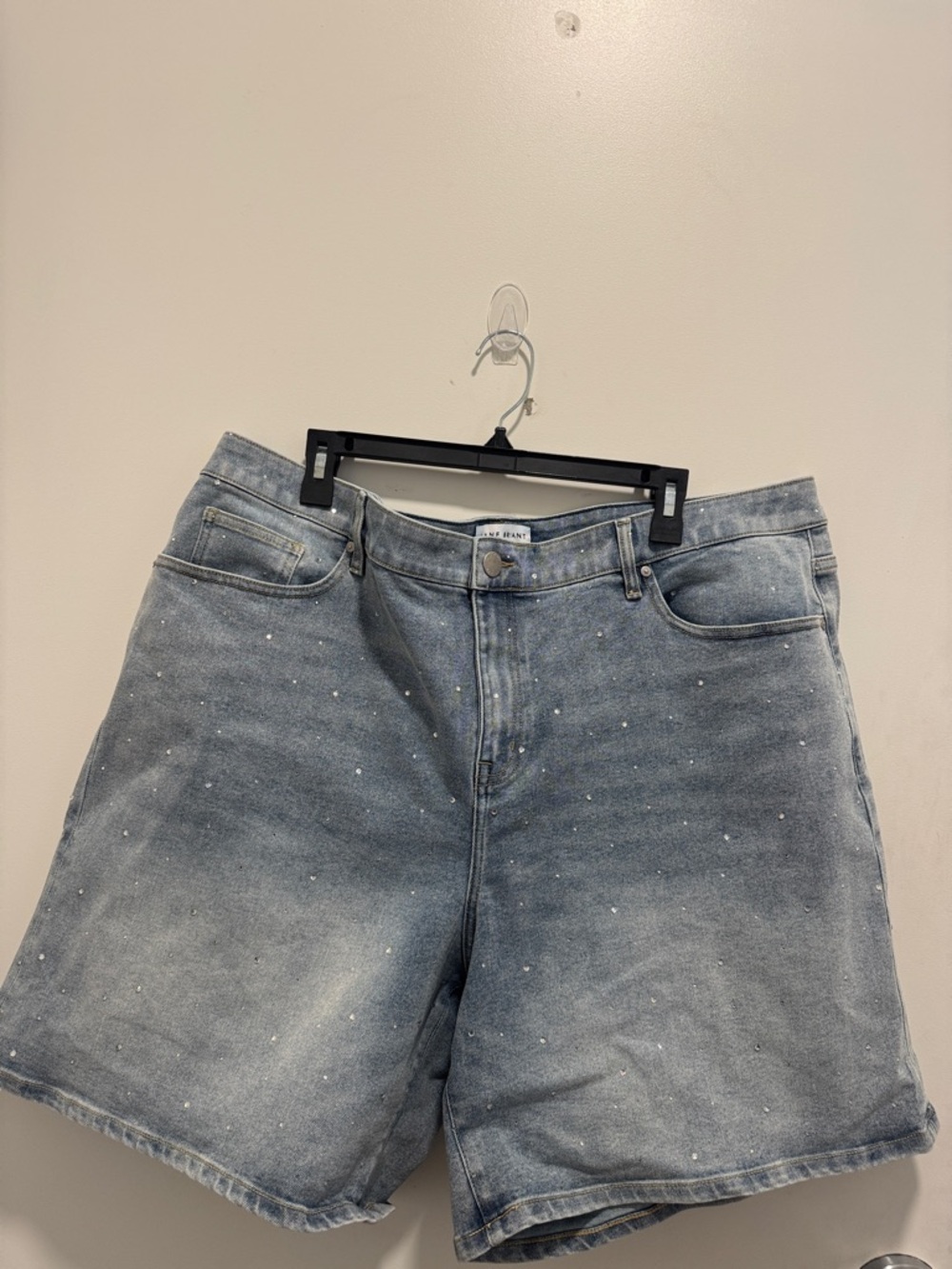 Light Wash Sparkly Denim Shorts